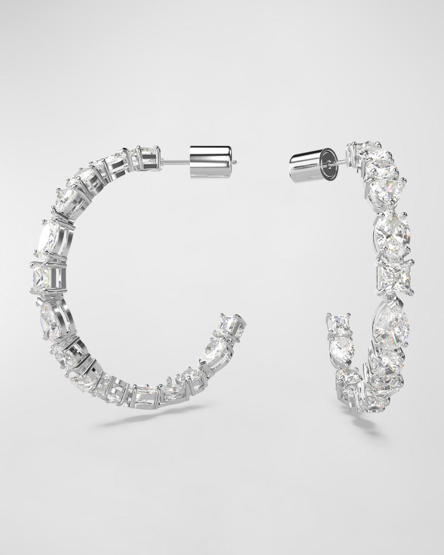 SWAROVSKI Mesmera Rhodium-Plated MIx-Cut Crystal Hoop Earrings | Neiman ...
