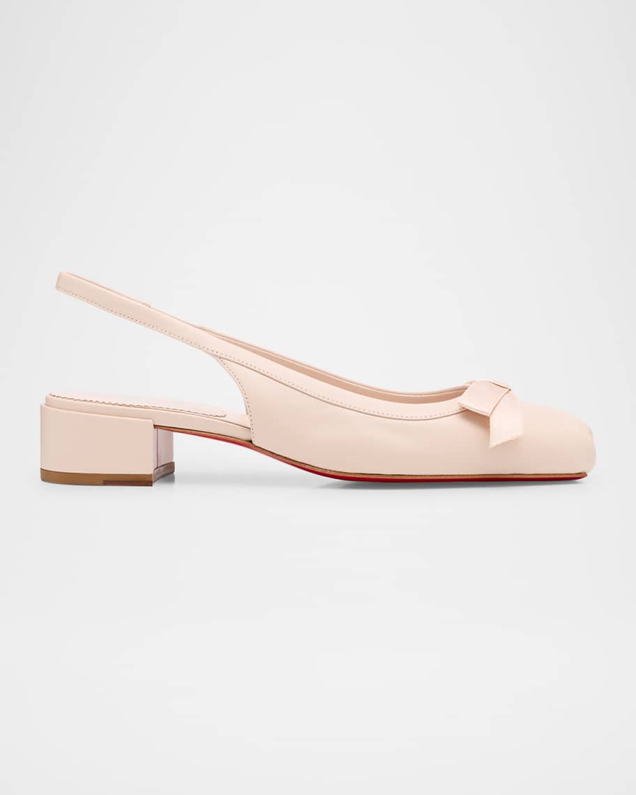 Christian Louboutin Napa Ballerina Red Sole Slingback Pumps