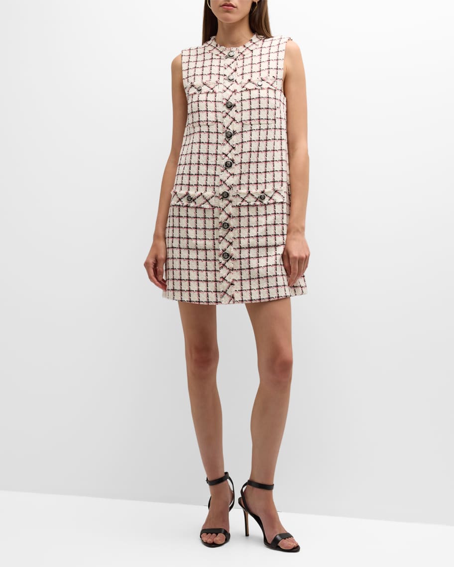 Image 2 of 6: Laurel Sleeveless Tweed Mini Dress