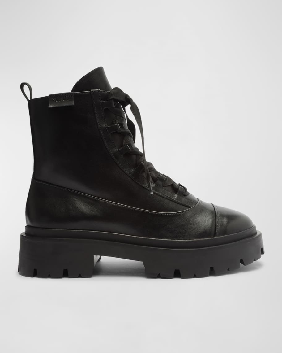 Schutz Kaile Leather Combat Boots | Neiman Marcus