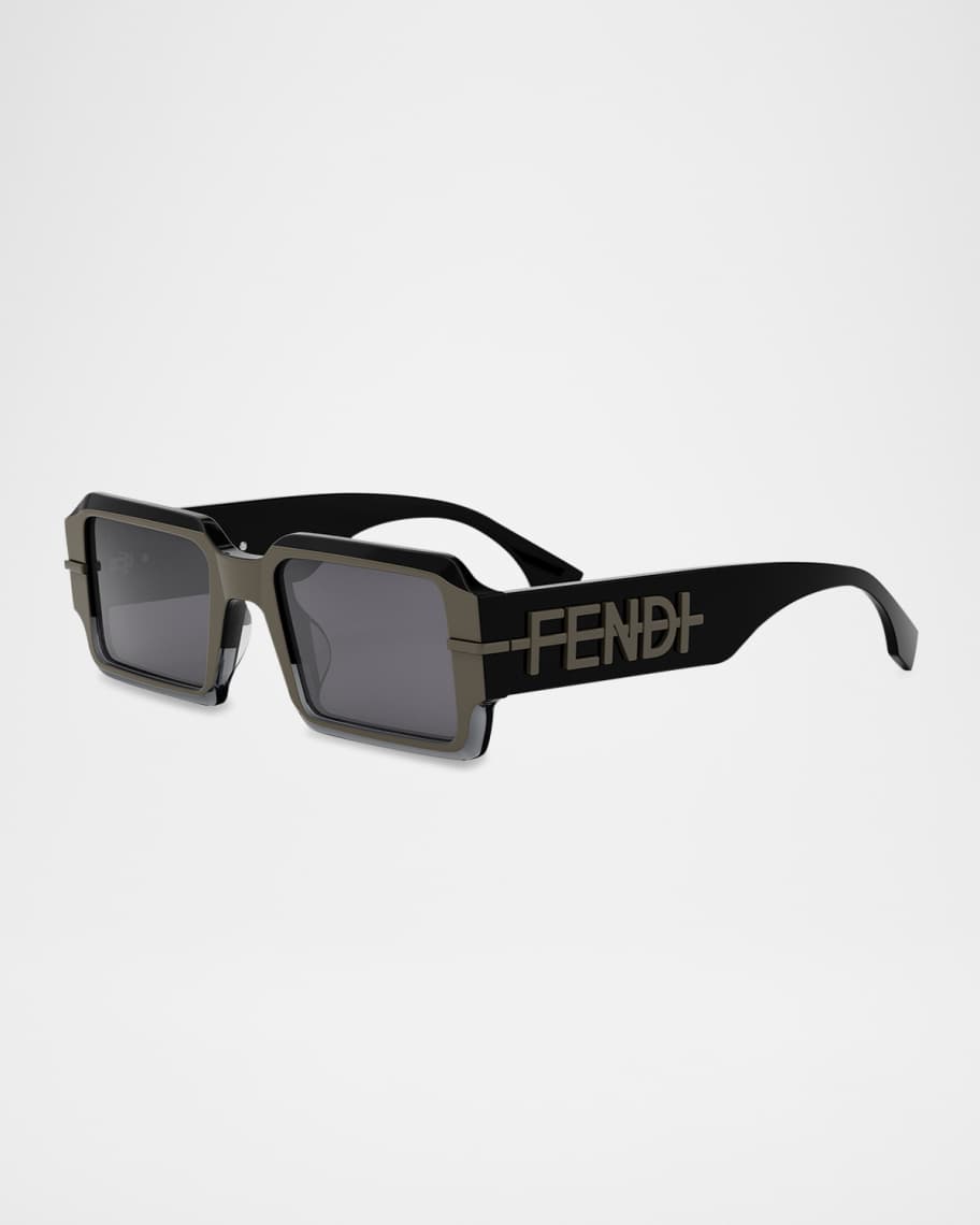 Fendi Men's Fendigraphy Acetate Rectangle Sunglasses | Neiman Marcus