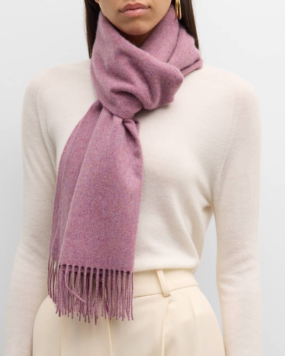Johnstons Of Elgin Pink Wide Cashmere Fringe Scarf Neiman Marcus