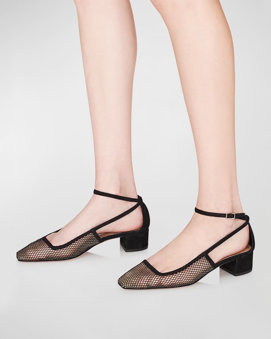 Image 2 of 5: Forbidden Love Net Ankle-Strap Pumps