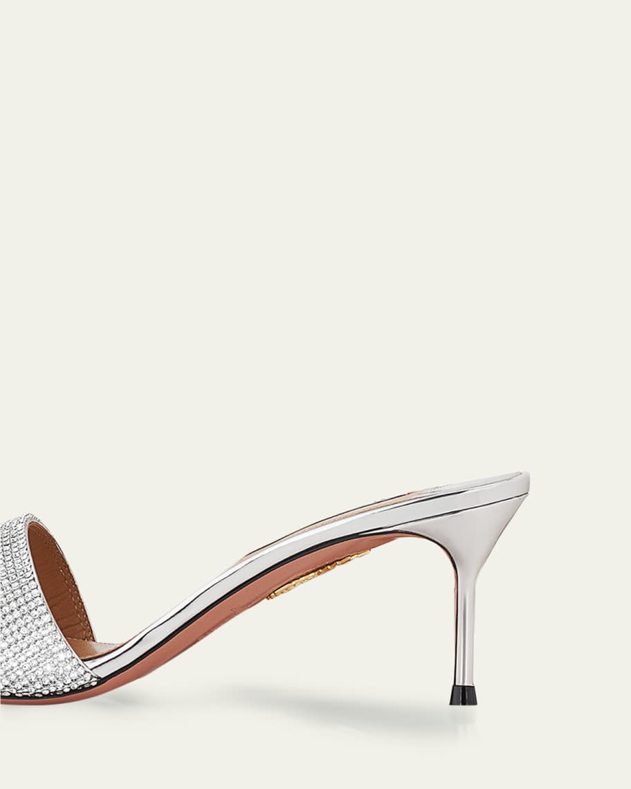 Image 3 of 5: Crystal Metallic Mule Sandals