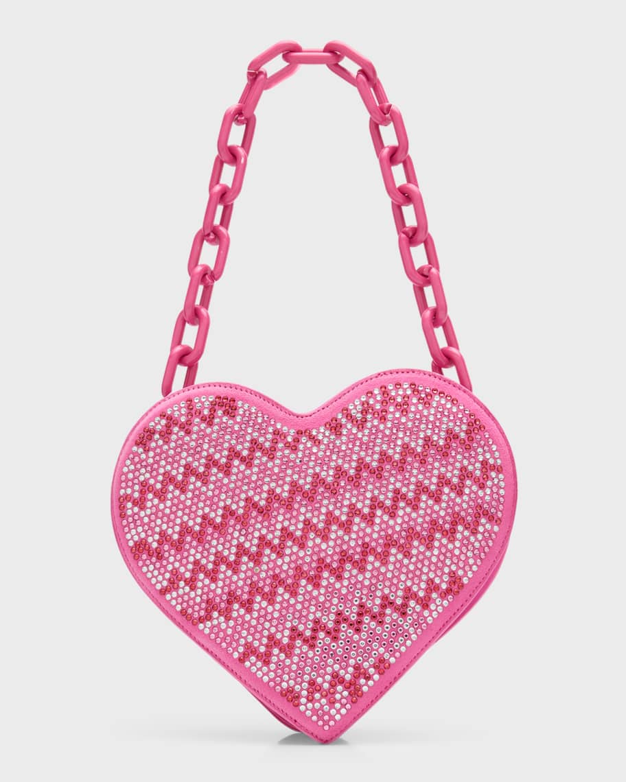 Bari Lynn Girl's Embellished Chevron Patterned Heart-Shaped Bag ...
