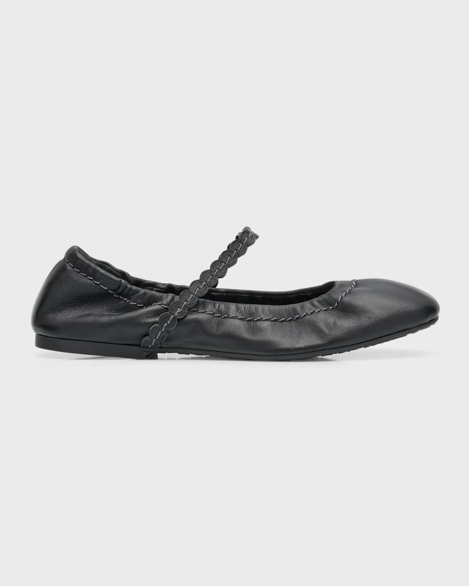 See by Chloe Kaddy Lambskin Mary Jane Ballerina Flats | Neiman Marcus