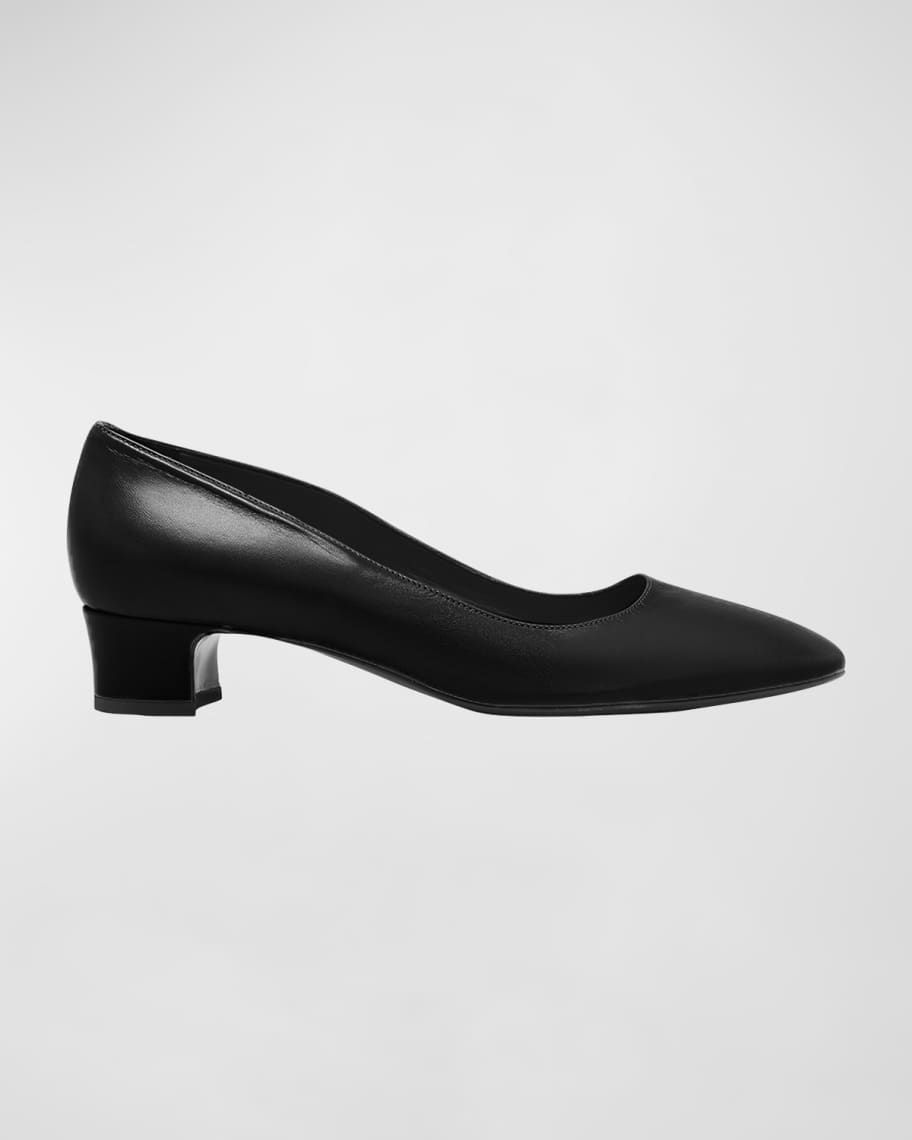 THE ROW Luisa Leather Block-Heel Pumps | Neiman Marcus