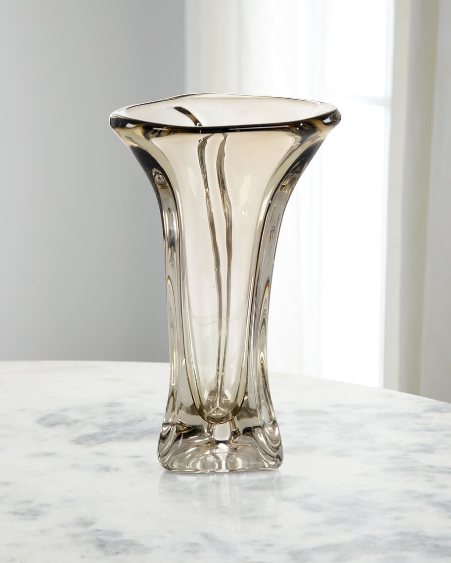 John-Richard Collection Abstract Brown Handblown Glass Vase I