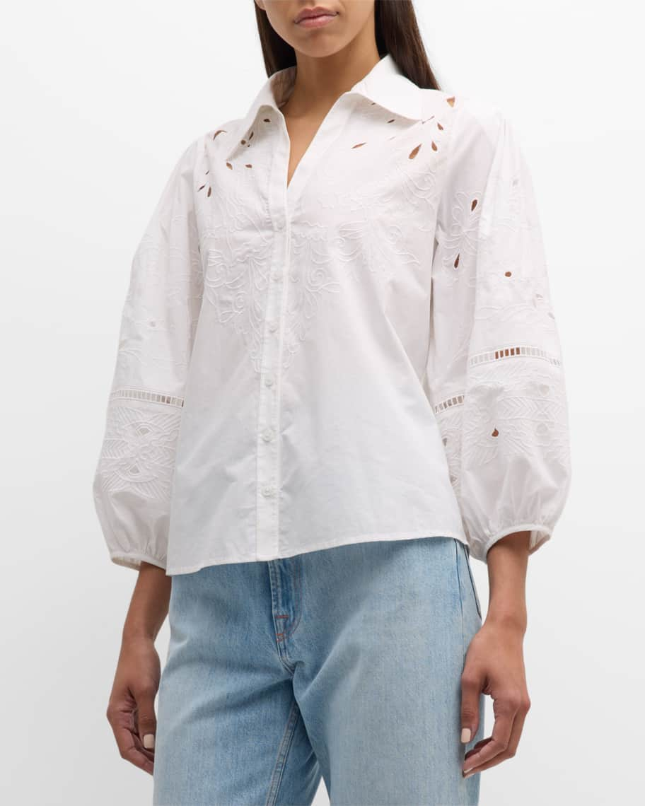 Louis Vuitton Broderie Anglaise Monogram Pajama Shirt in White