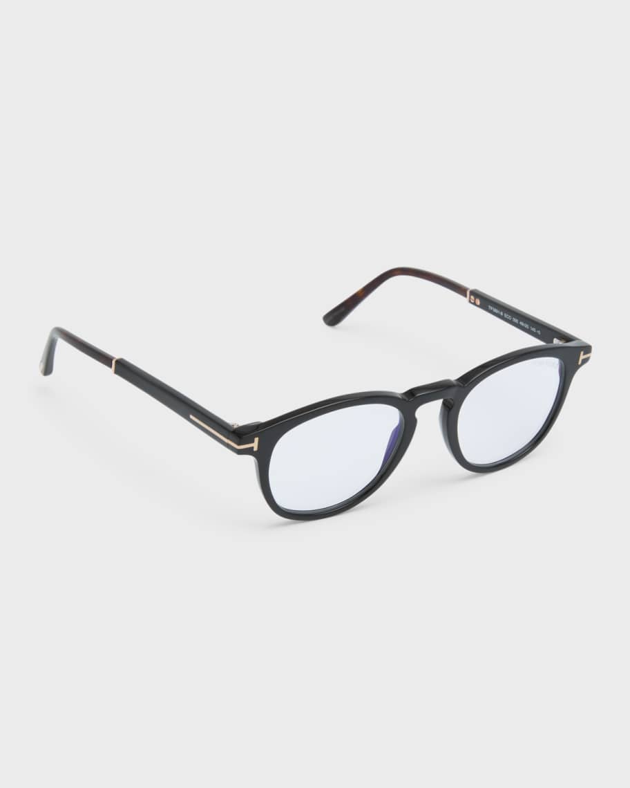TOM FORD Men's Acetate Round Optical Frames Neiman Marcus