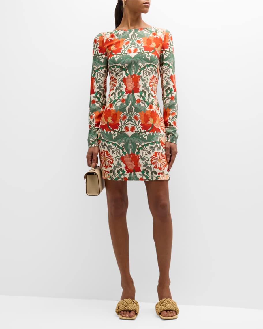 Cara Cara Amaya Floral Sheath Scoop-Back Mini Dress | Neiman Marcus