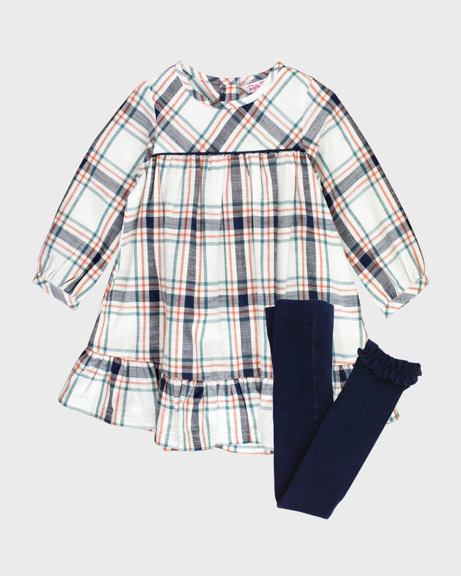Girls Homegrown Harvest Plaid High Low Ruffle Tunic by RuffleButts main image 1