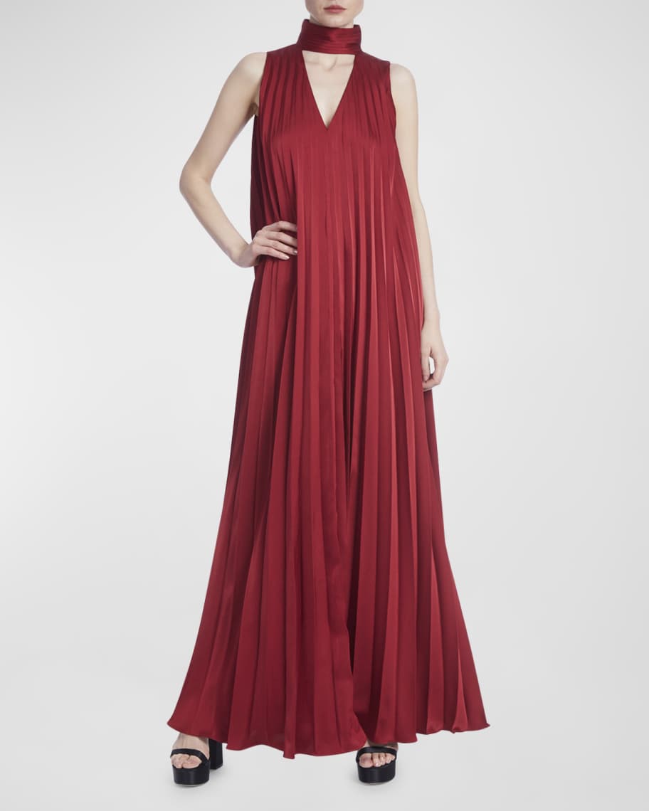 One33 Social Pleated Cutout Trapeze Gown | Neiman Marcus