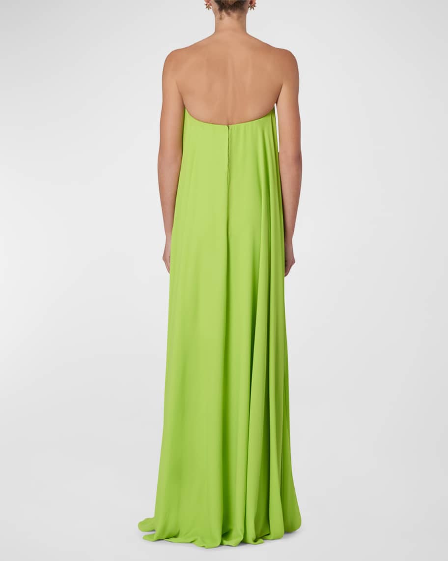 Image 3 of 4: Strapless Column Dress with Cape Back