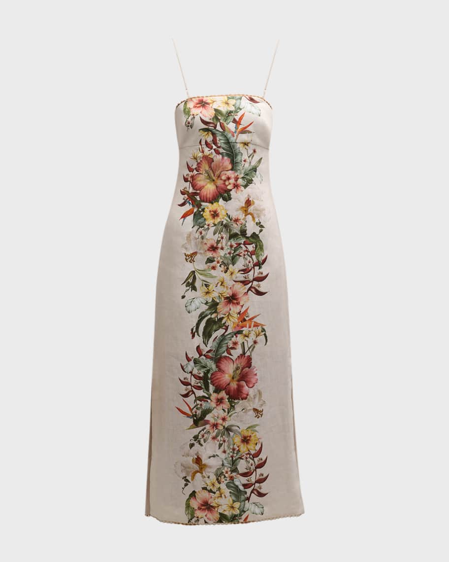 Zimmermann Lexi Floral Strapless Column Dress Neiman Marcus