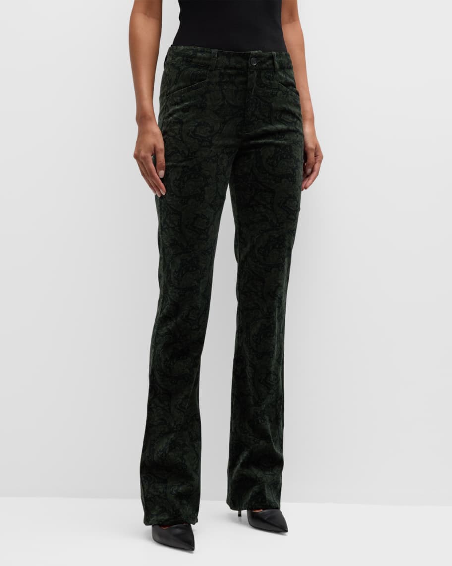 Image 1 of 6: Naomi Printed Slim Flare Jeans
