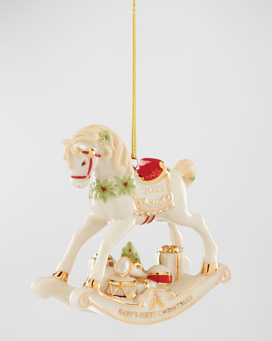 Lenox Baby's First Christmas 2023 Vintage Rocking Horse Ornament