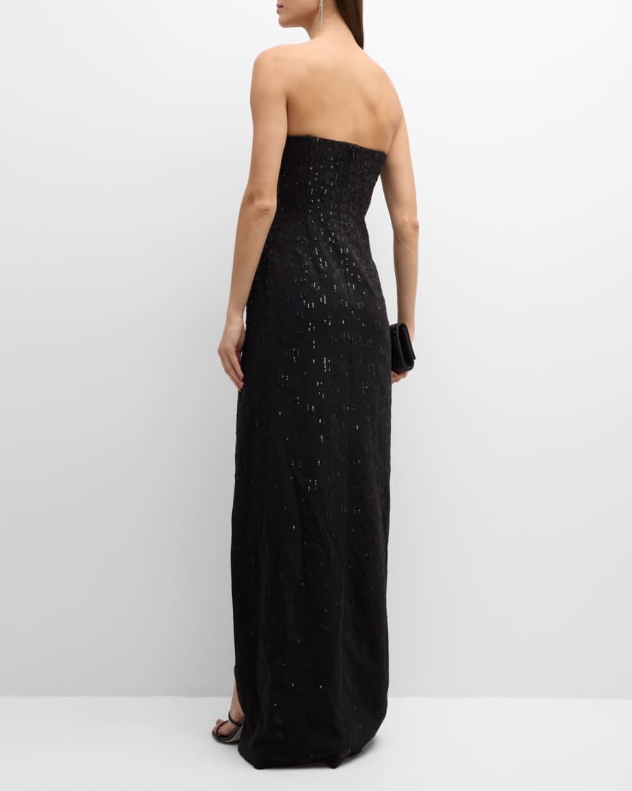 Image 3 of 6: Hand-Beaded Strapless Evening Gown