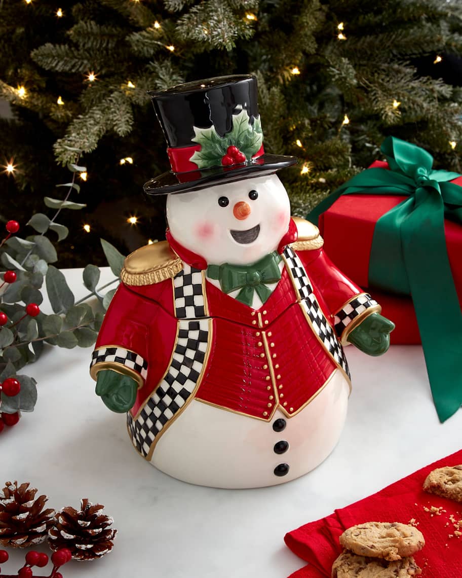 Spode Christmas Snowman Cookie Jar Neiman Marcus