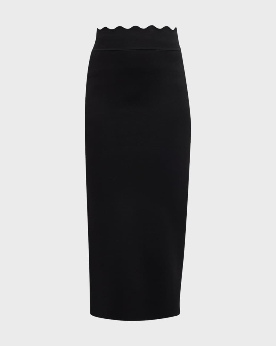 Image 1 of 6: Quincy Stretch-Knit Midi Skirt