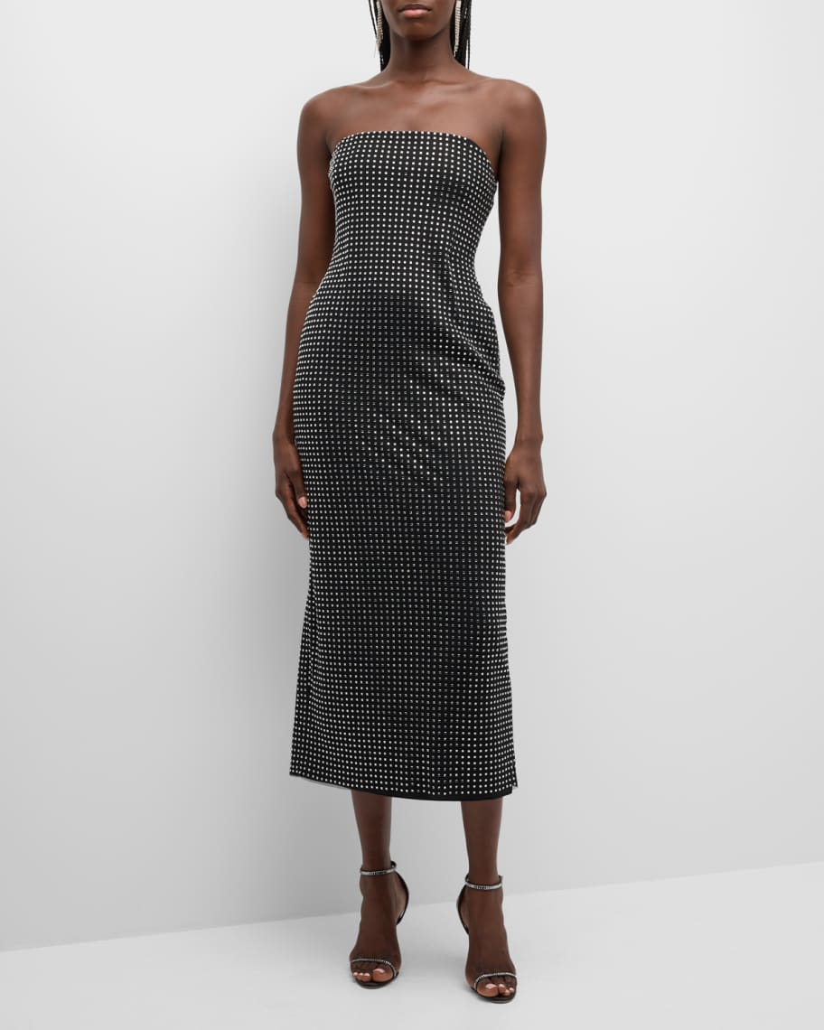 A.L.C. Elizabeth Strapless Rhinestone Embellished Midi Dress Neiman Marcus
