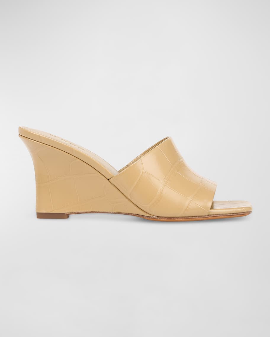 Vince Pia Leather Wedge Slide Sandals Neiman Marcus