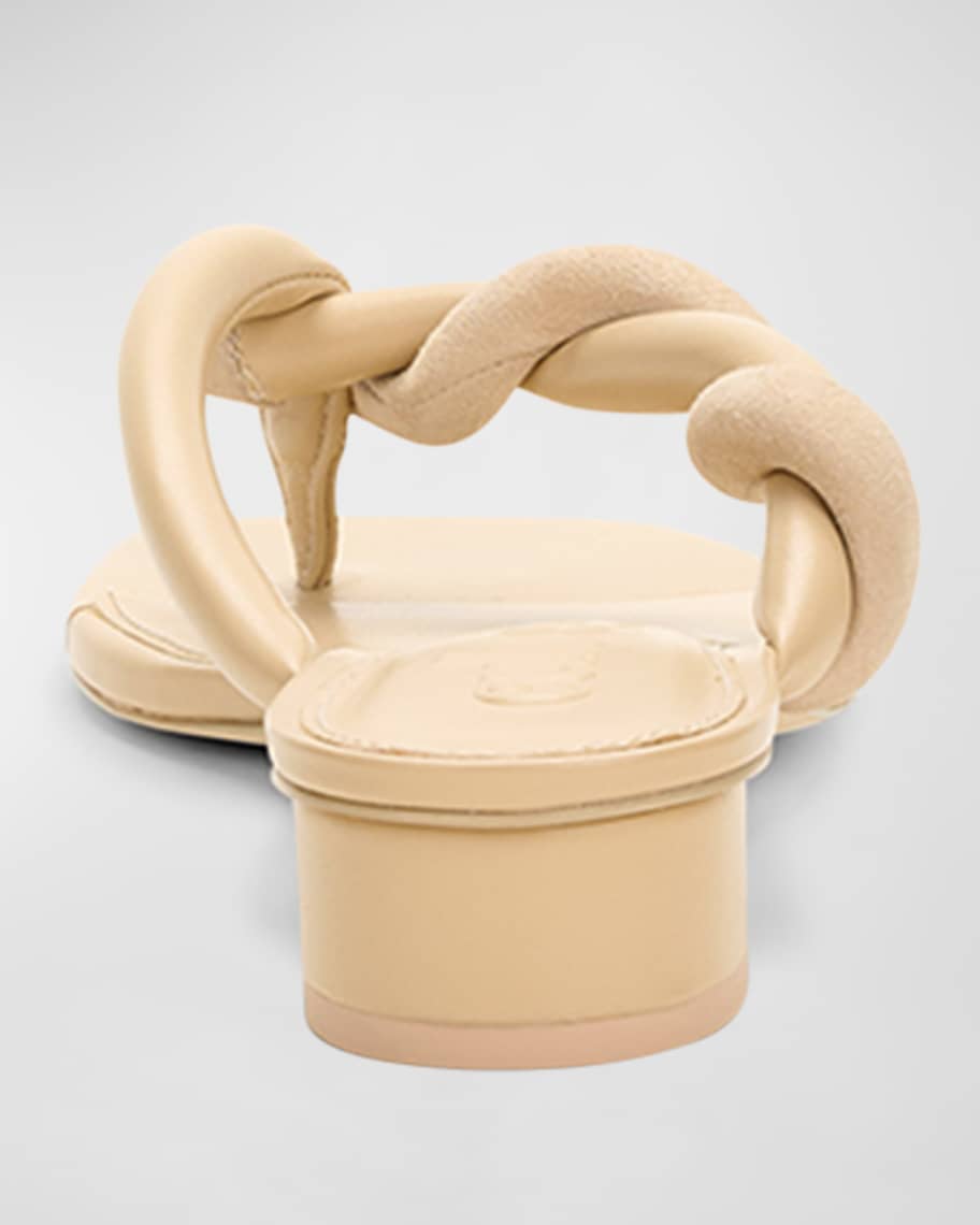 Image 3 of 3: Elm Mixed Leather Twist Thong Sandals