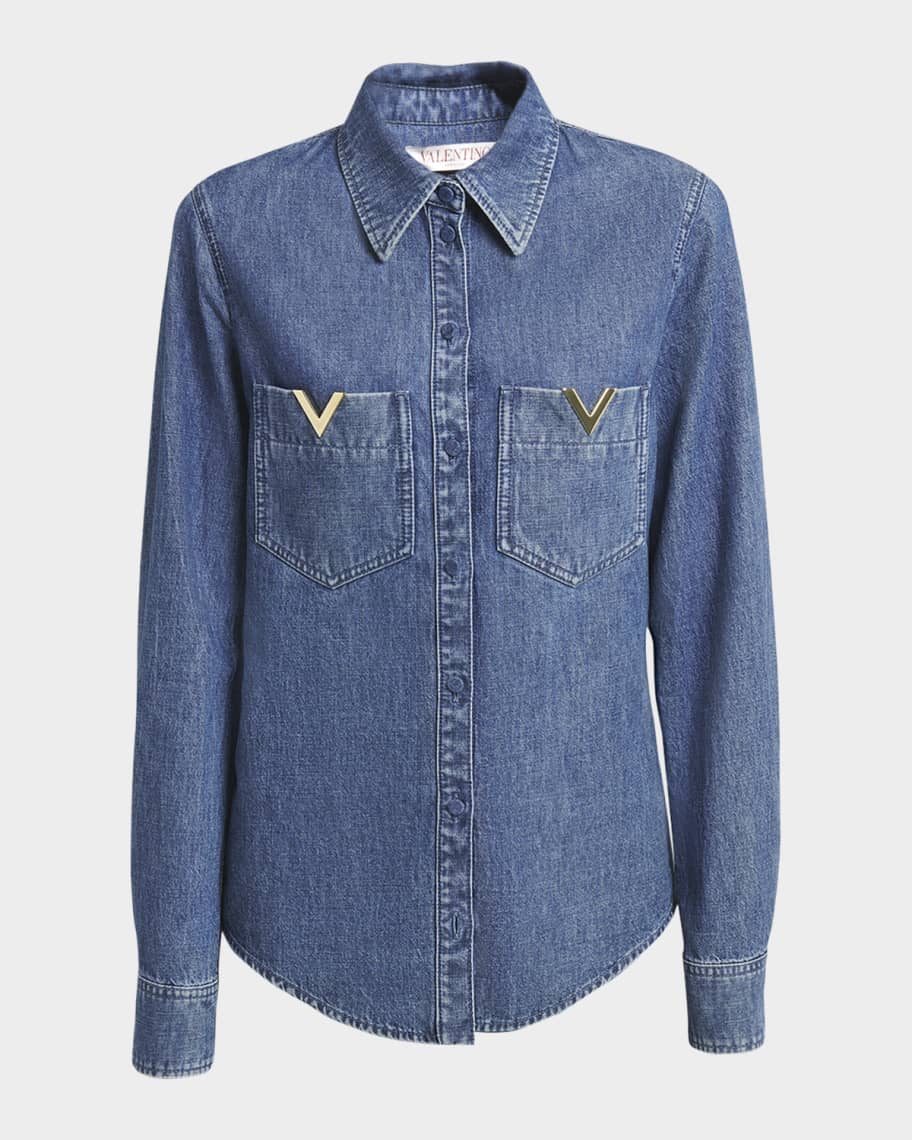 【関税込み】VALENTINO GARAVANI DENIM SHIRT VALENTINO GARAVANI Denim shirt | NET-A-PORTER