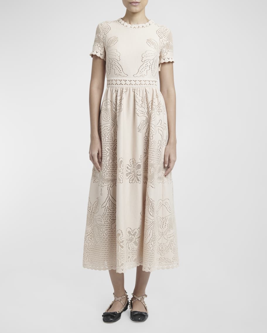 Womens Valentino Garavani ivory Rose-Pocket Midi Dress