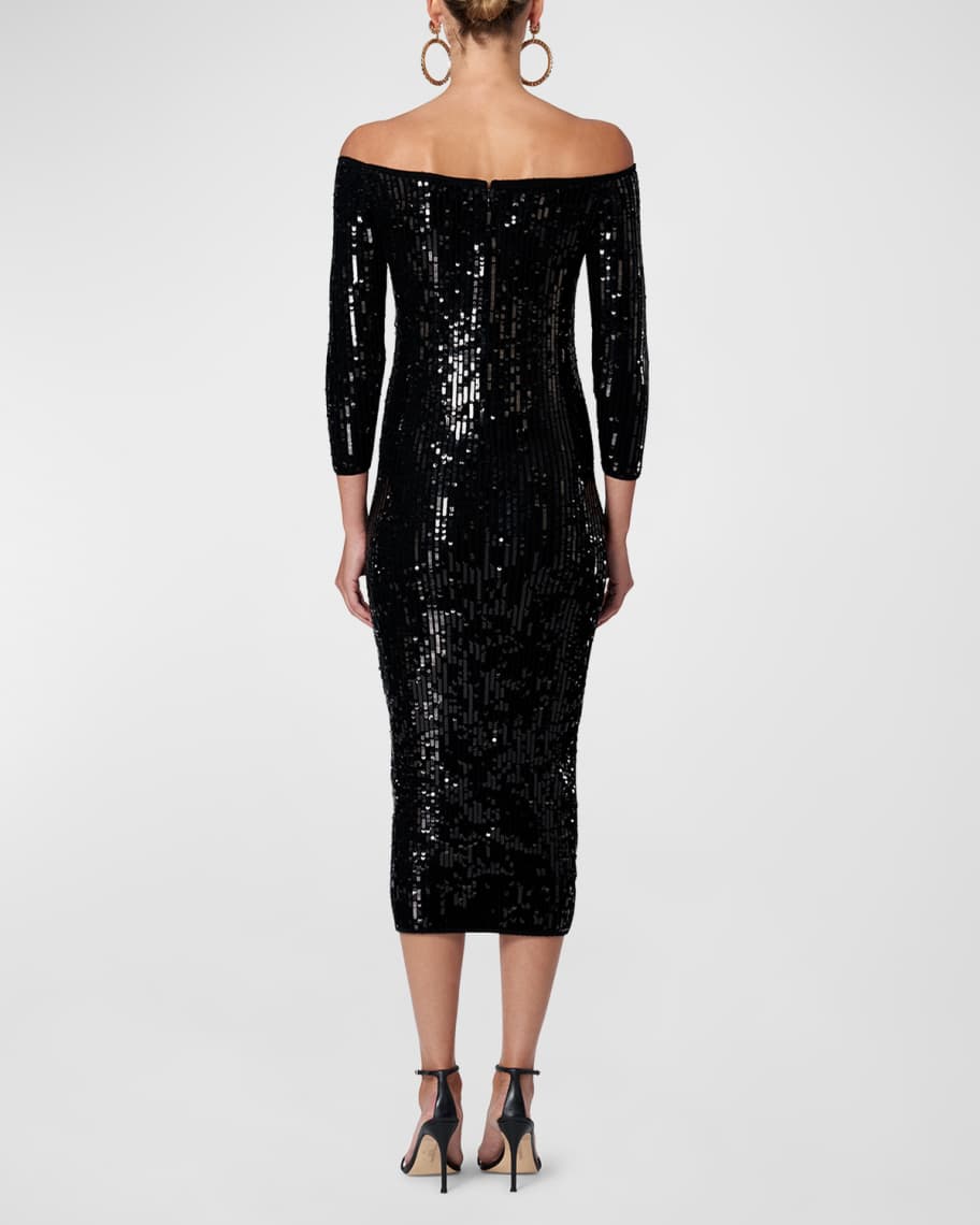 Image 3 of 3: Sequined Knit Midi Dress