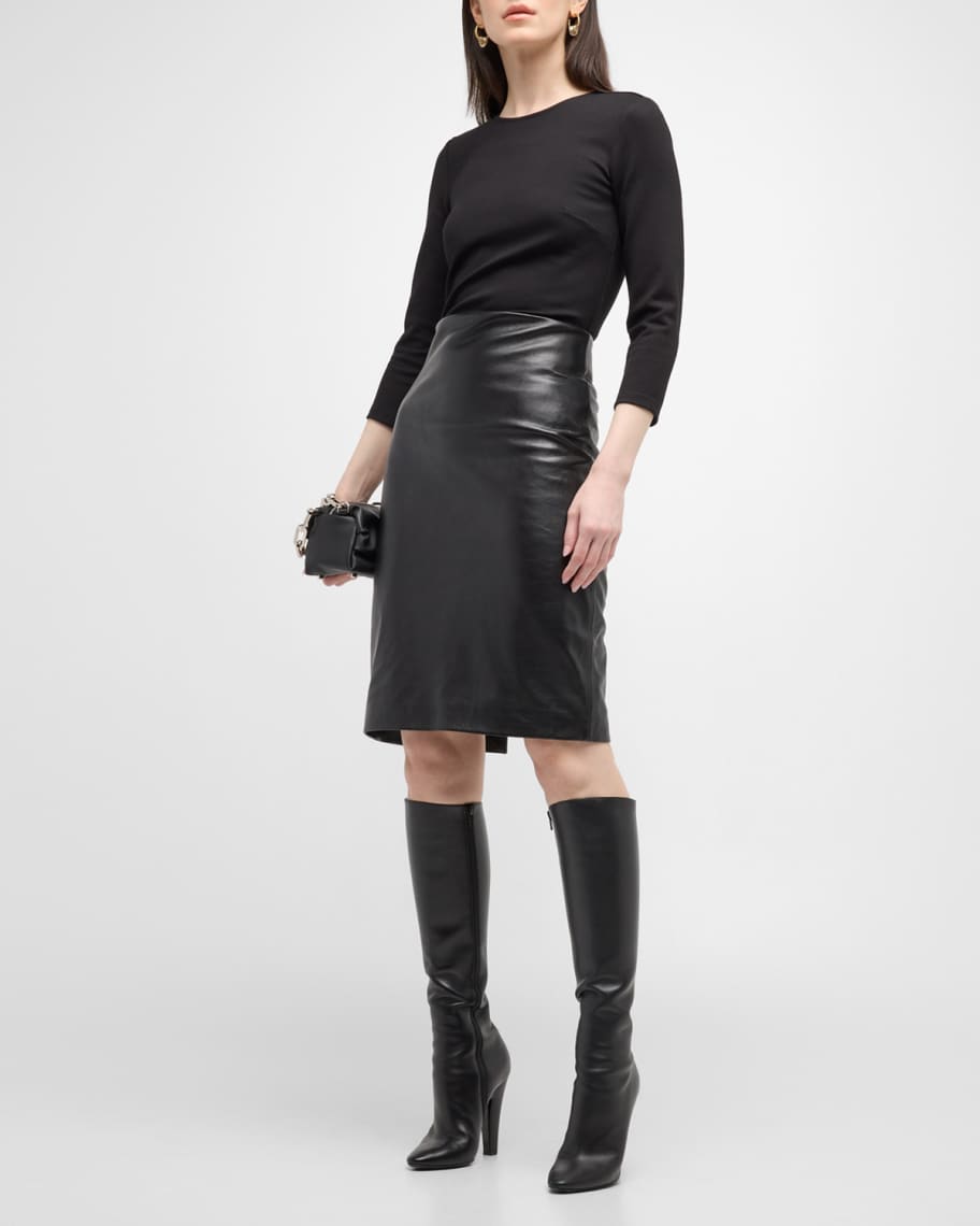 SPANX Women's Black Leather Like Sleeveless Mixed Media Sheath Dress, Black,  X-Small : : Clothing, Shoes & Accessories