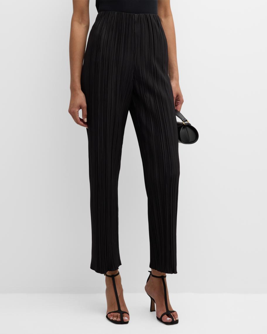 Rails Rowan Mid-Rise Straight-Leg Plisse Pants | Neiman Marcus