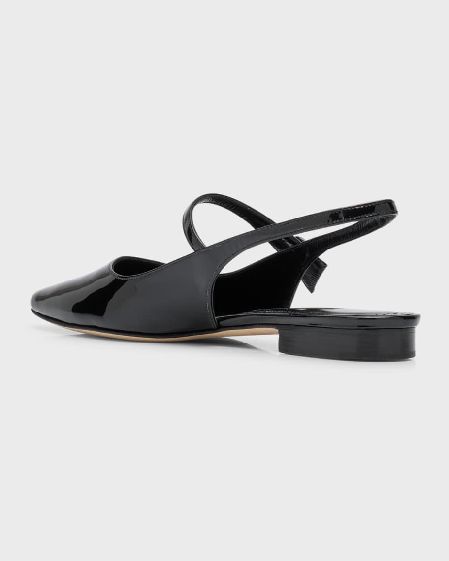 Image 3 of 6: Leather Mary Jane Ballerina Flats