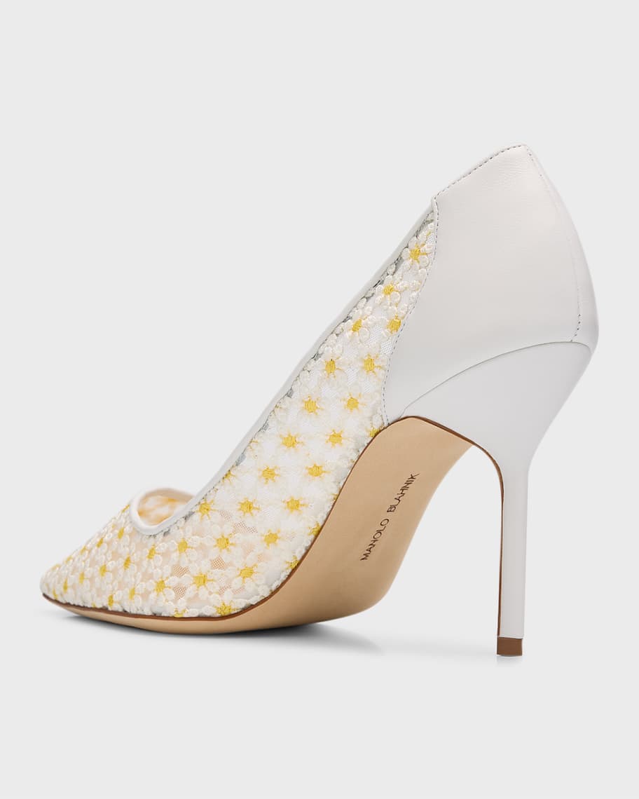 Image 2 of 5: BB Flowers Cotton Stiletto Pumps