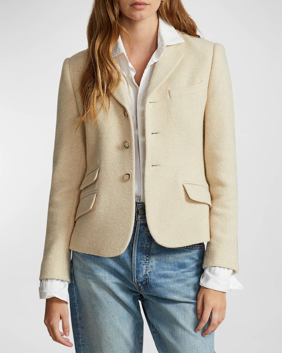 Ralph lauren women's herringbone blazer discount