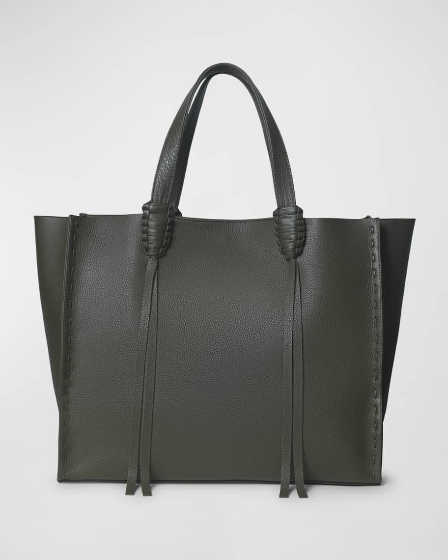 Callista Grained Leather Tote Bag | Neiman Marcus