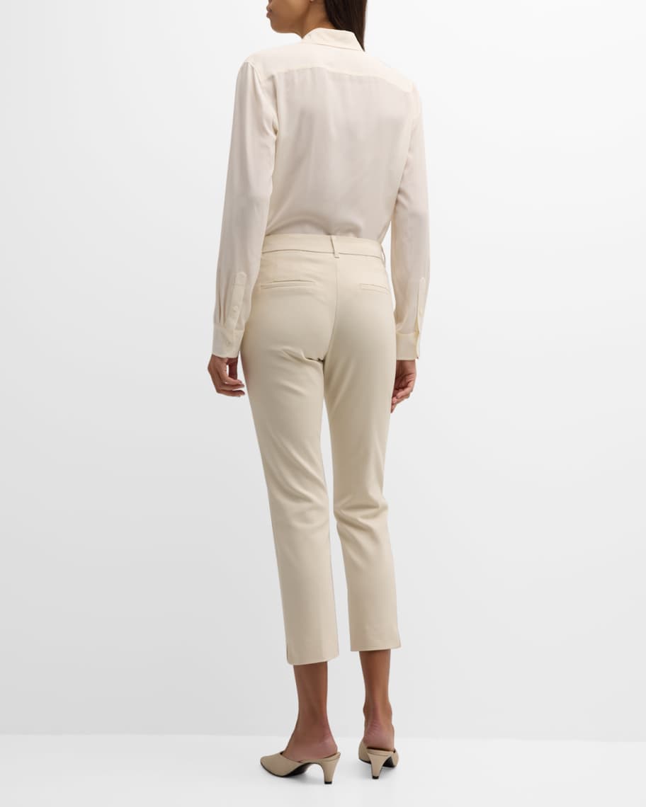 Image 3 of 6: Macario Cropped Skinny Stretch Cotton Trousers