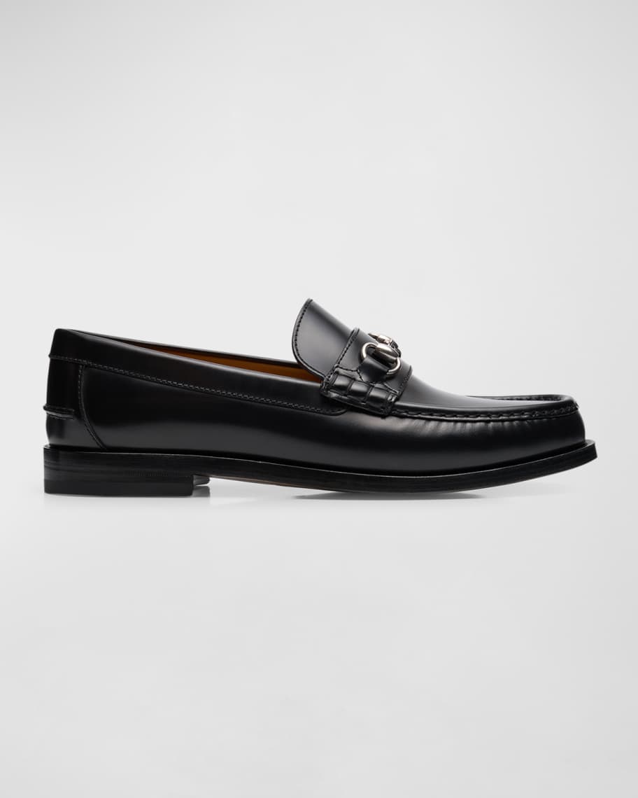 Gucci Men's Kaveh Leather Bit Loafers | Neiman Marcus
