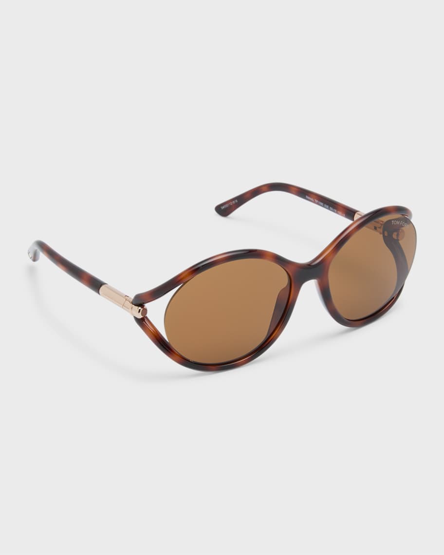 TOM FORD Melody Cut-Out Plastic Round Sunglasses | Neiman Marcus