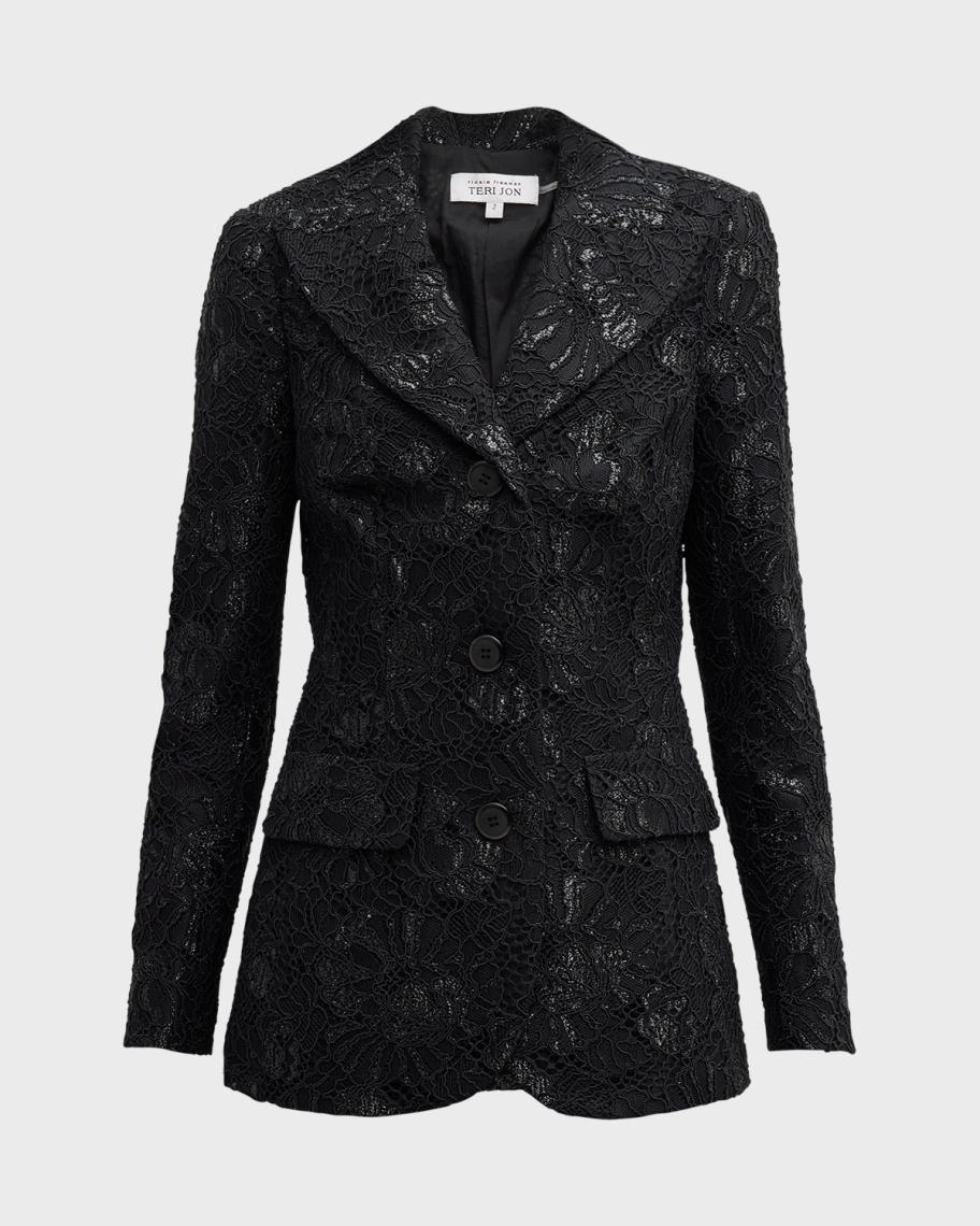Blazer Femme Teri Jon Taille 8 - Laine Noire, Occasion En Excellent état, Style Professionnel