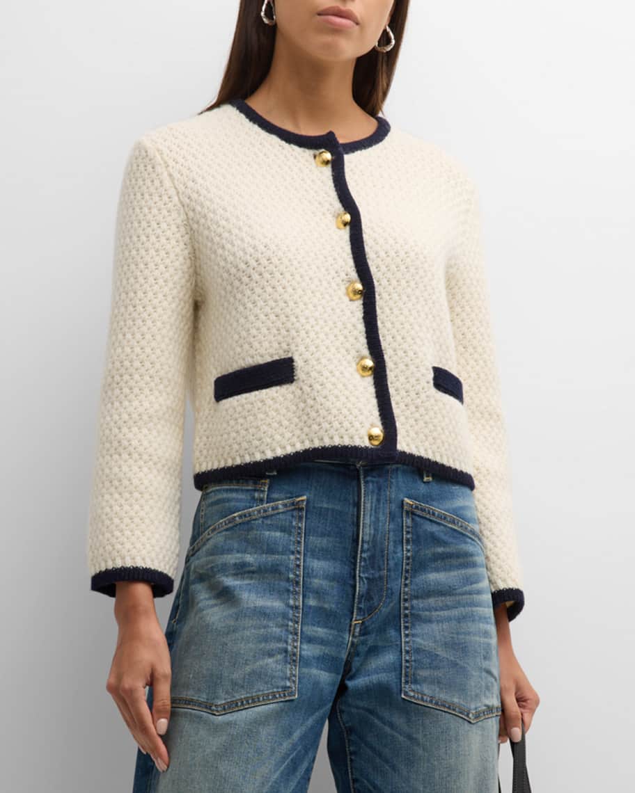 Nili Lotan Perah Contrast-Trimmed Wool Jacket | Neiman Marcus