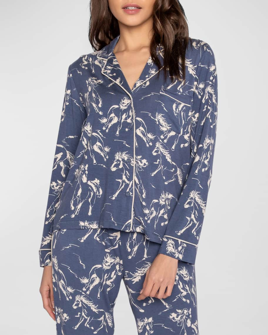 Louis Vuitton Silk Animal Print Pajamas - Blue Loungewear