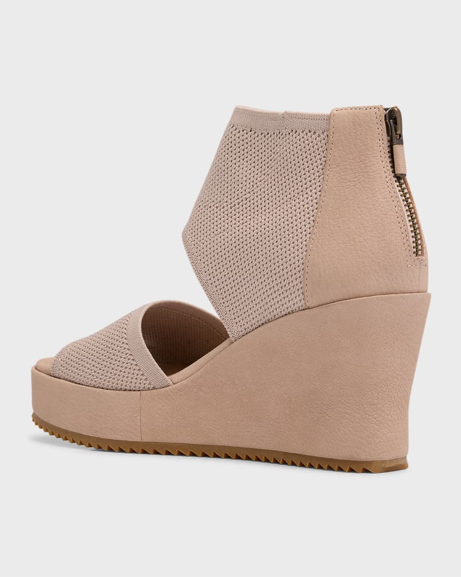 Image 2 of 5: Leto Knit Wedge Sandals