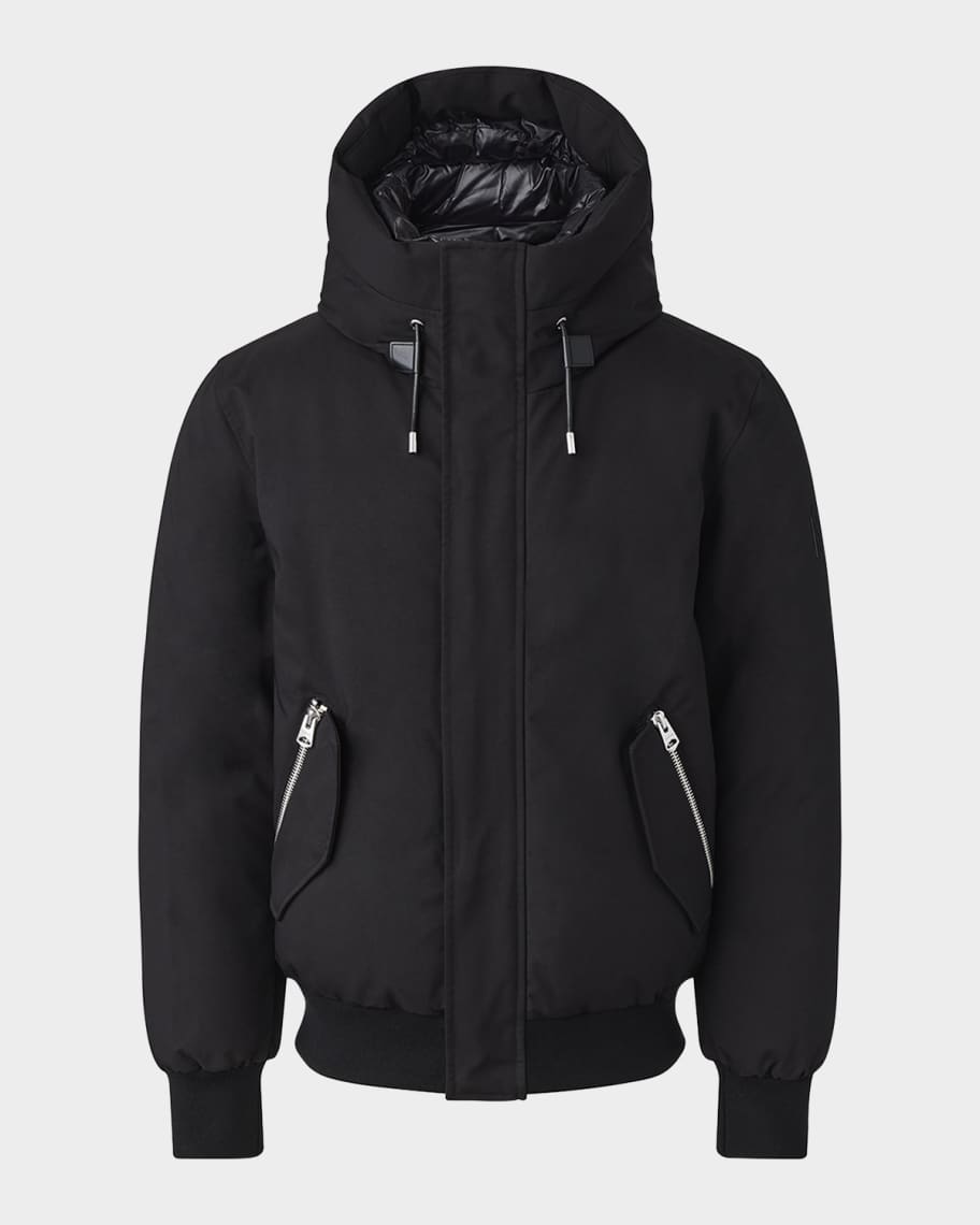 Mackage Men s Dixon Down Bomber Jacket with Hooded Bib Neiman Marcus