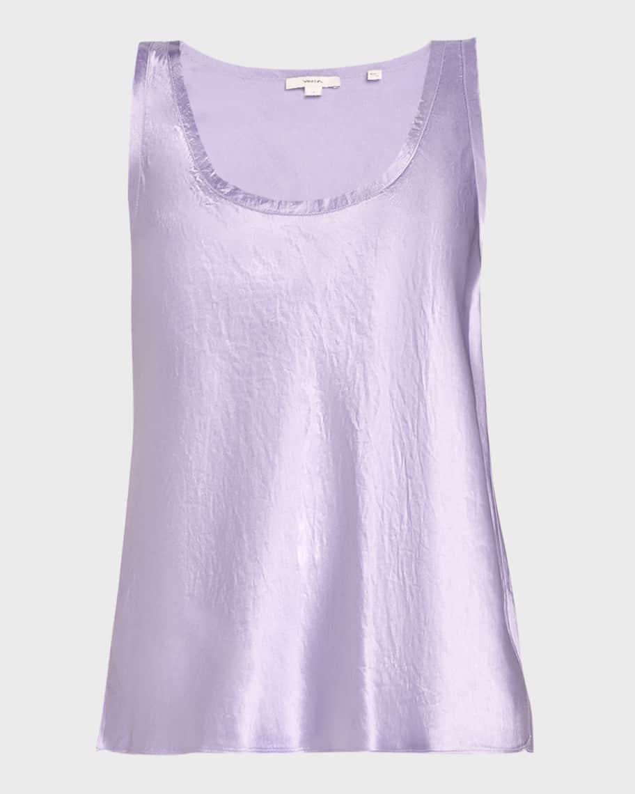 Vince raw edge silk tank dress top