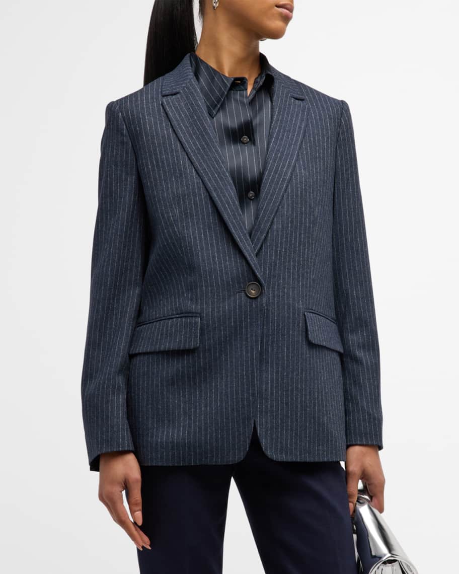 Vince Pinstripe WoolBlend Flannel Blazer Neiman Marcus