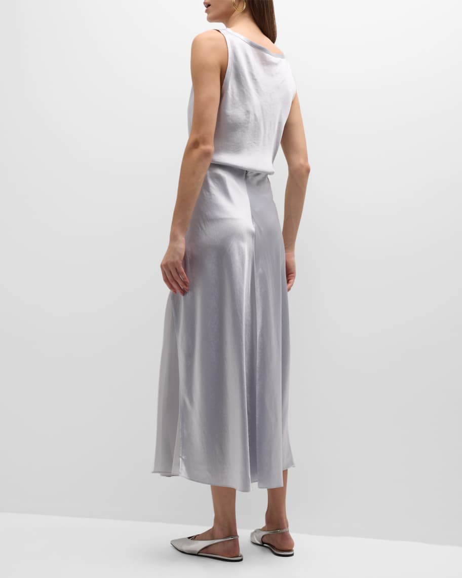 Image 3 of 6: Sheer Panelled Midi Slip Skirt