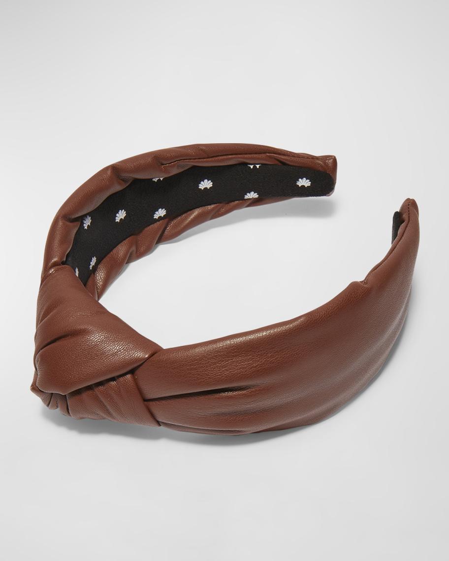 Lele Sadoughi Knotted Faux Leather Headband | Neiman Marcus display picture 3