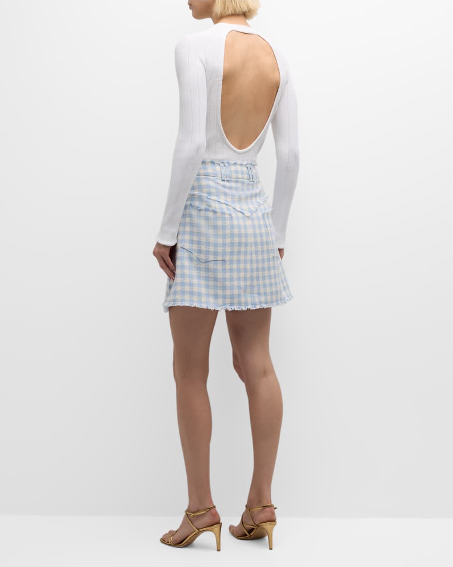 Image 3 of 6: Tweed Trapeze Mini Skirt