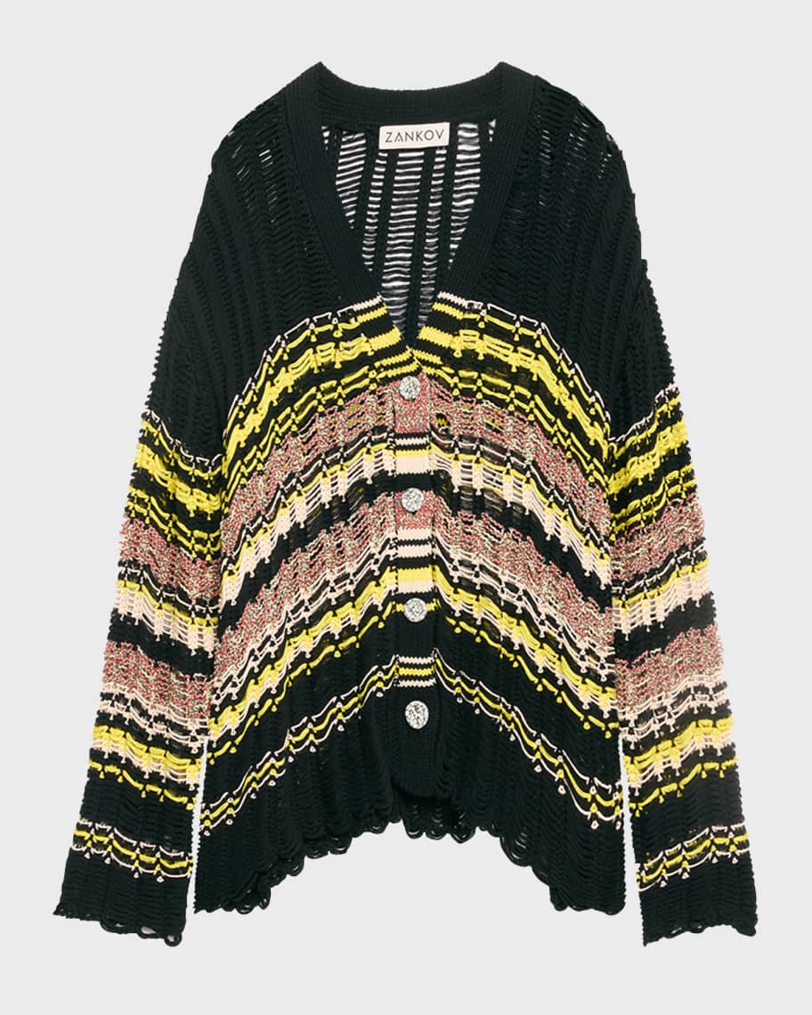 ZANKOV Calvin Oversized Knit Cardigan Neiman Marcus
